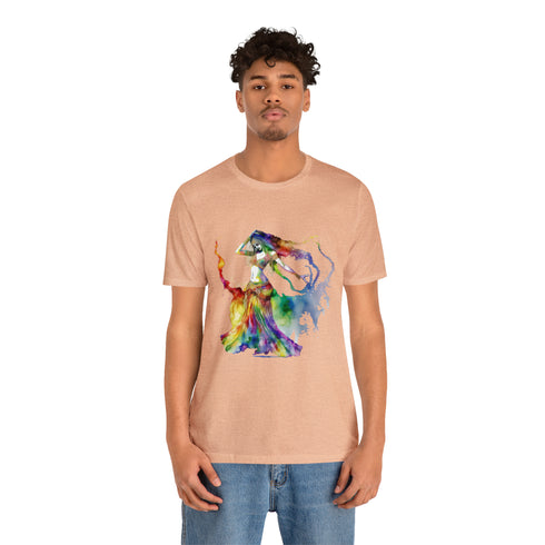 Rainbow Belly Dancer in Motion - Short Sleeve Tee